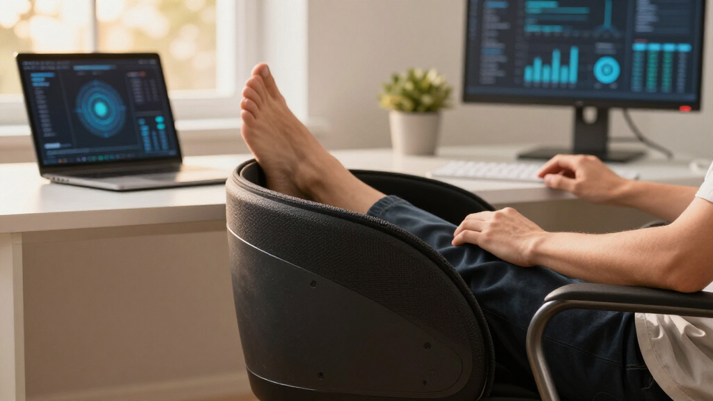 heated ergonomic footrest with massage