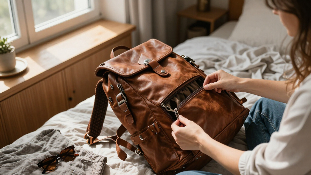 best leather travel backpack for women
