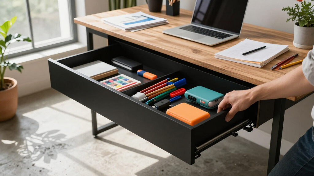 How an Under-Desk Storage Drawer Keeps Creative Setups Cleaner