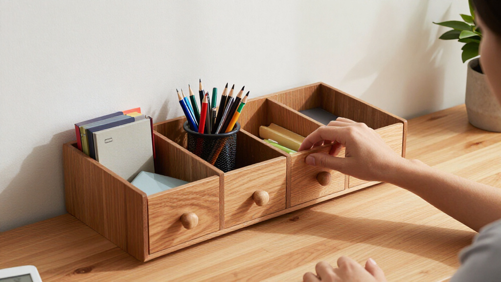 study desk with storage