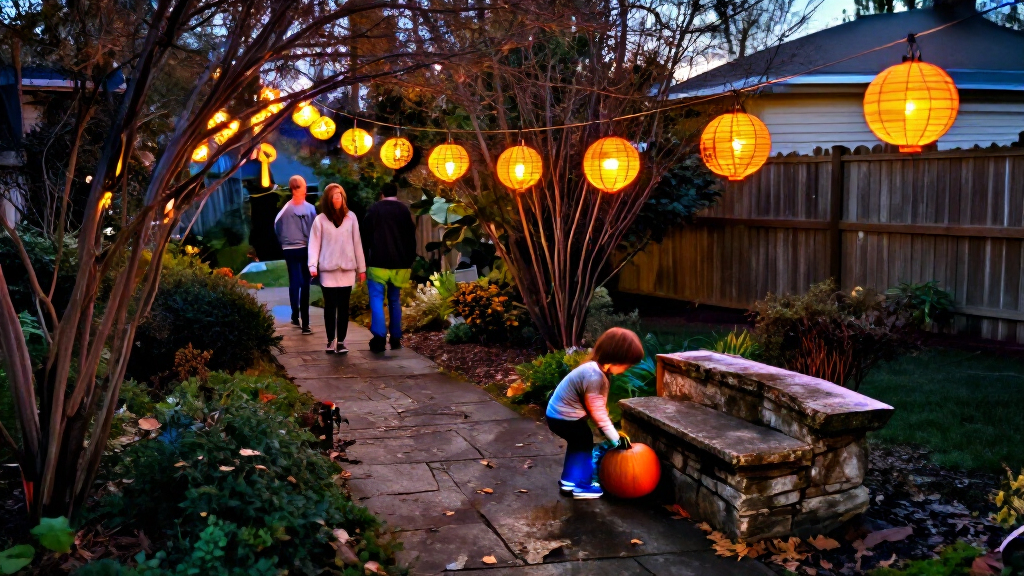outdoor Halloween lighting