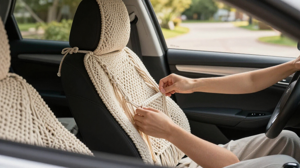 handmade macrame car seat covers