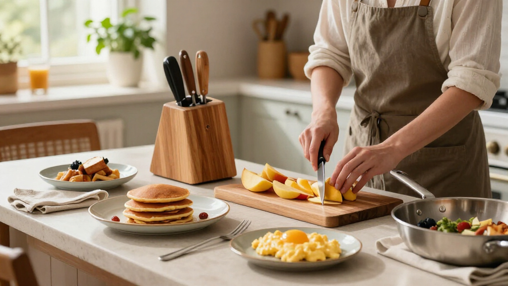 premium knife block set for eggs pancakes and brunch