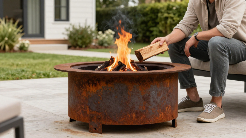 kol 23 5 dia corten steel fire pit review