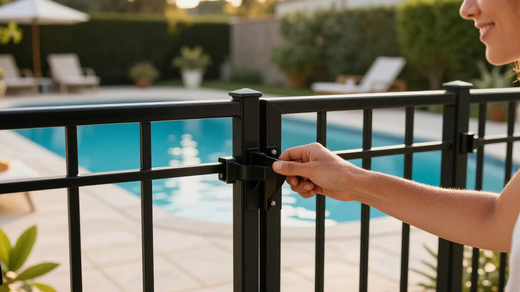 best pool fence with self closing gate