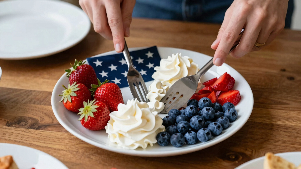 patriotic 4th of July serving platters