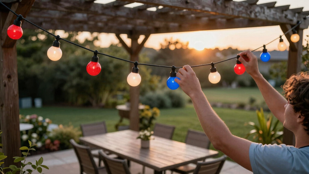 patriotic outdoor string lights