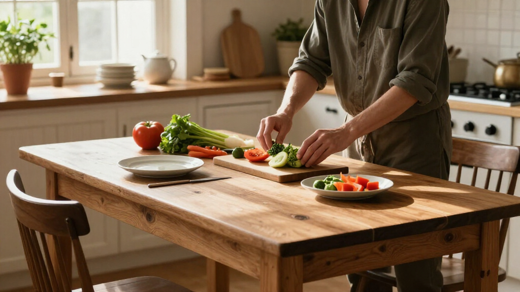 solid wood dining table