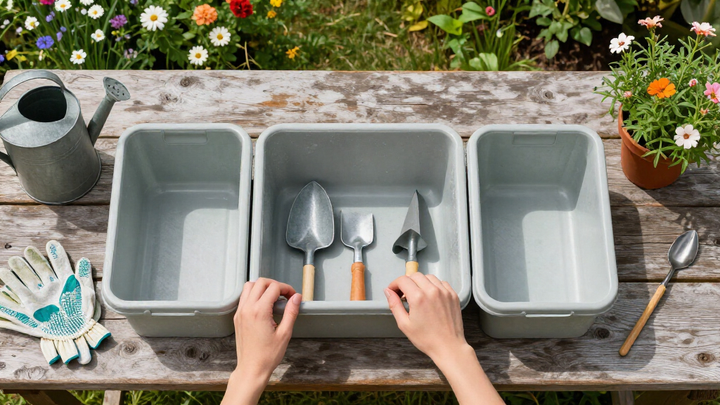 gardening tool storage bins