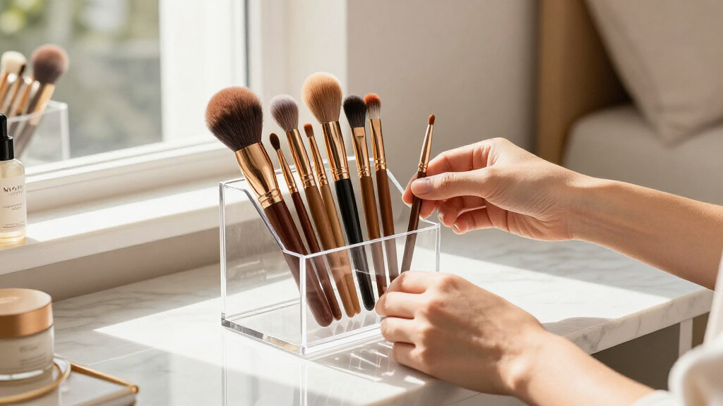 makeup brush holder organizer acrylic deluxe