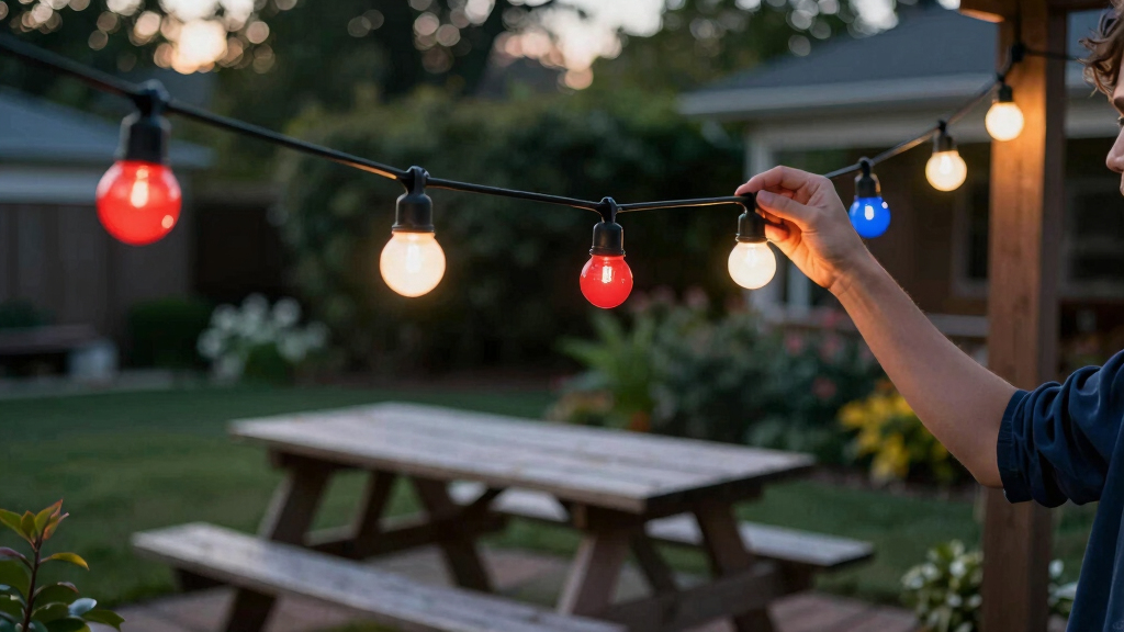 patriotic outdoor string lights