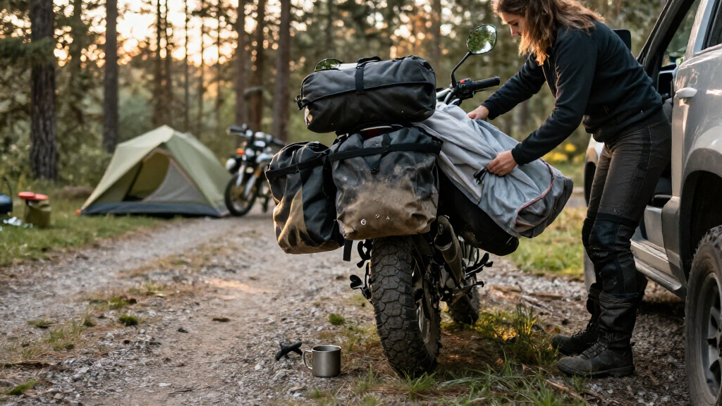 motorcycle camping gear