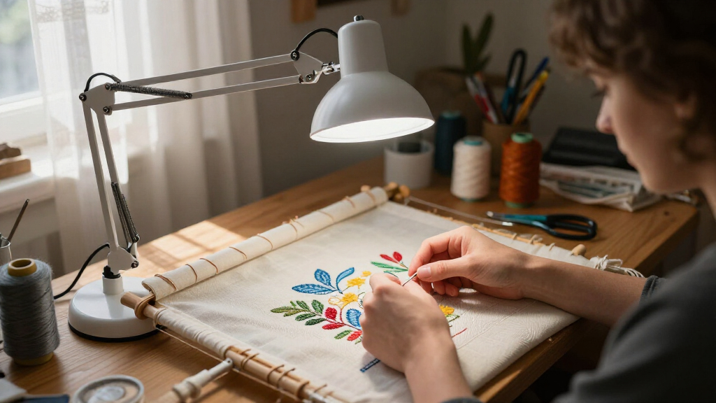 magnifying lamp for needlework