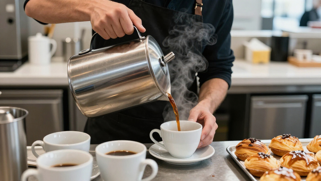 commercial coffee urn for catering for office breakfast and events
