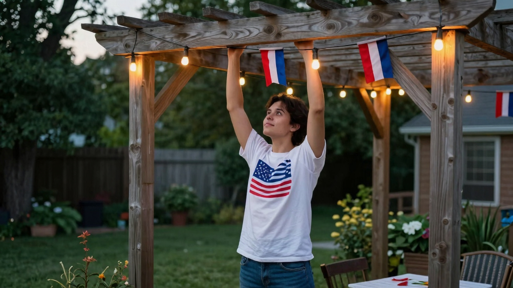 patriotic outdoor string lights