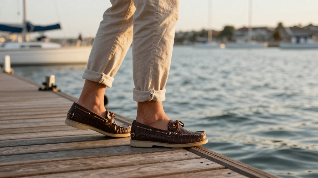 best crocodile-embossed boat shoes