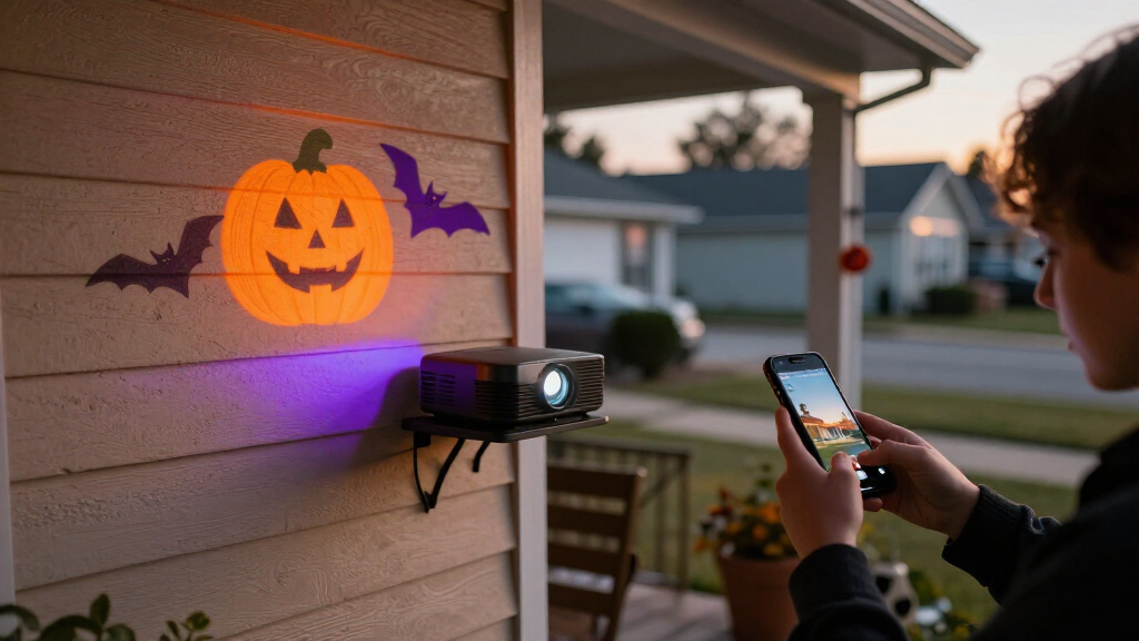 smartphone Halloween projector lights