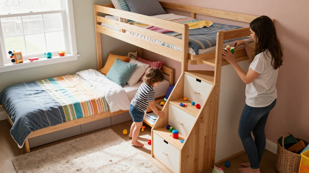 best kids loft beds with staircase storage