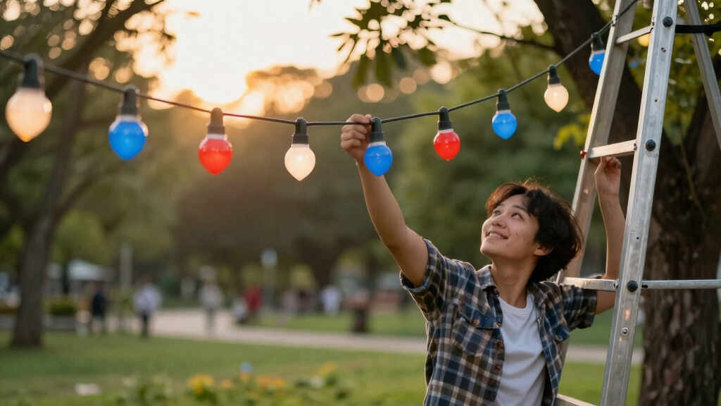 patriotic outdoor string lights