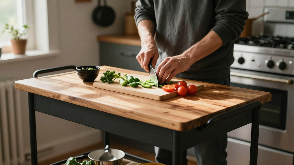 butcher block kitchen cart under 300