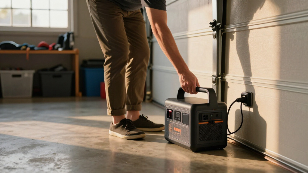 portable power station for garage door opener