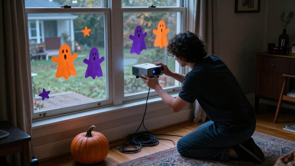 Halloween window projector lights