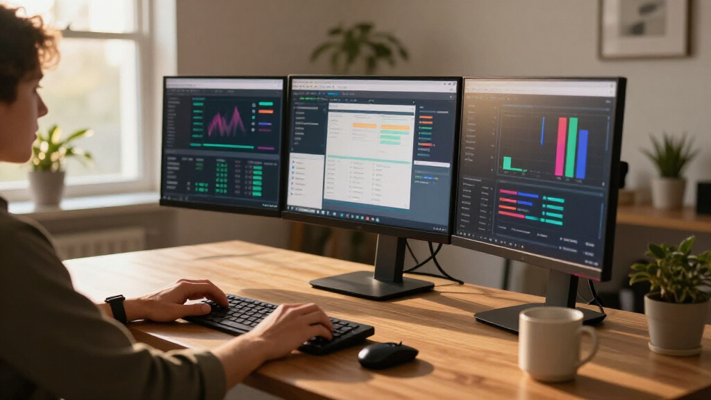 best office desks for three-monitor setups