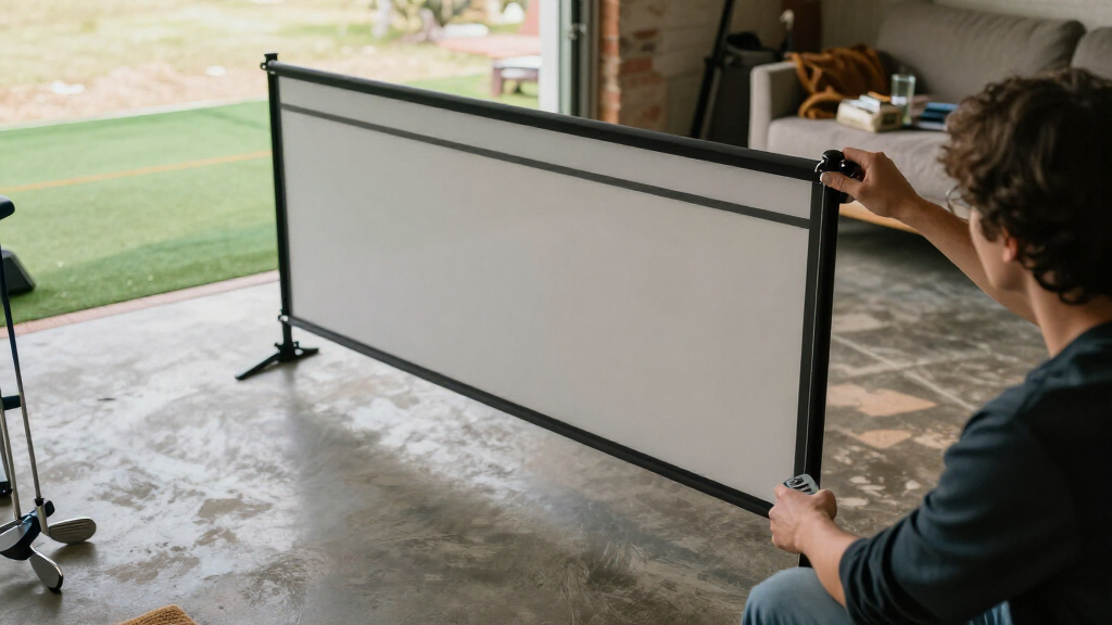 best garage golf screen for simulator and movie nights