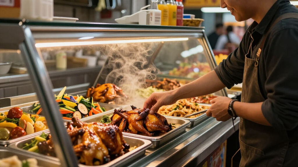 commercial hot food display case