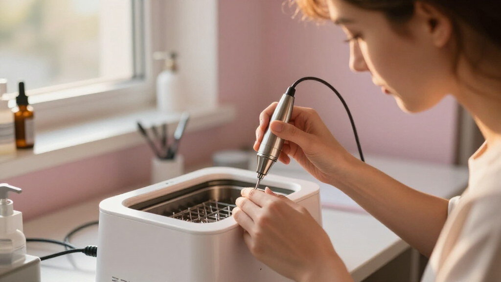 ultrasonic cleaner with heater for piercing studio