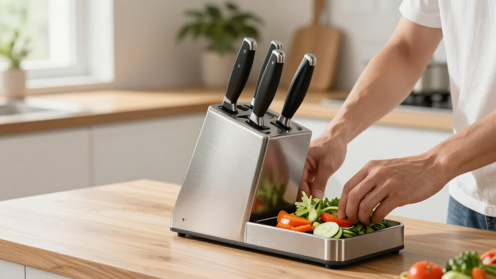 stainless steel knife block set
