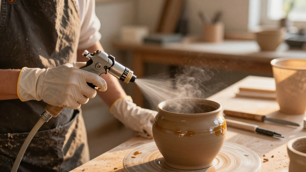 glaze spraying system for pottery
