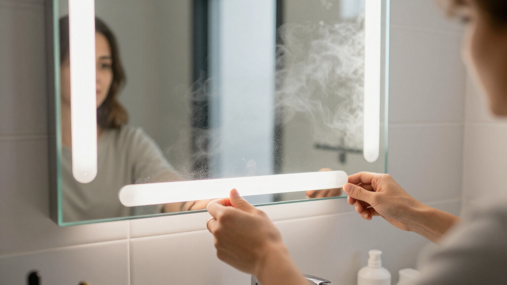 bathroom mirror with lights anti fog