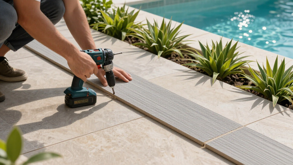 composite deck tiles for glamping sites