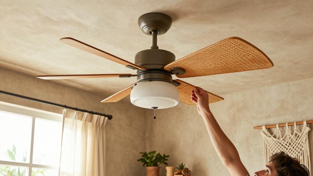 ceiling fan with light boho style