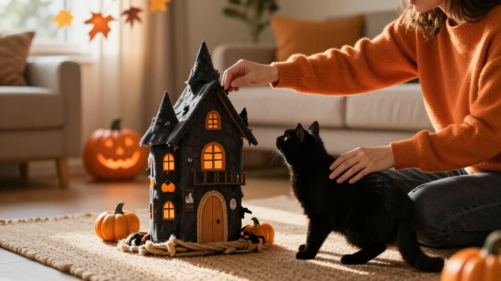 Halloween cat scratching posts
