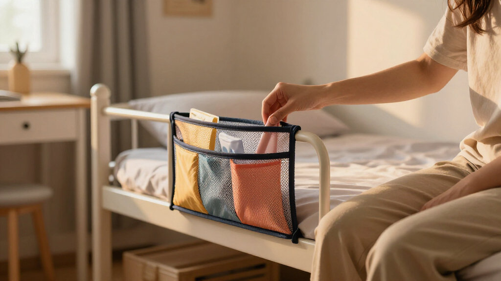 best dorm room bed pocket organizer