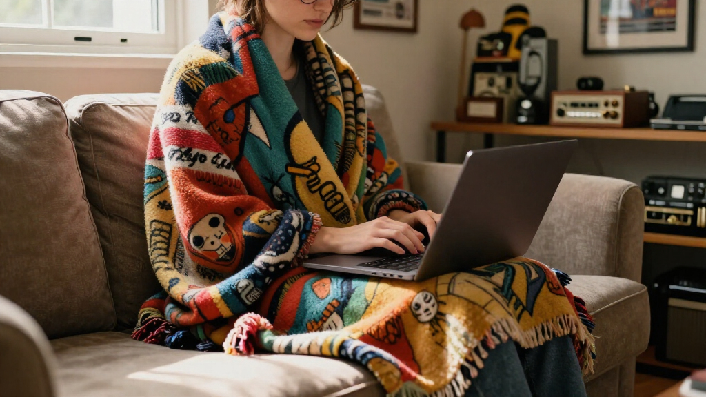 pop culture themed cozy blankets