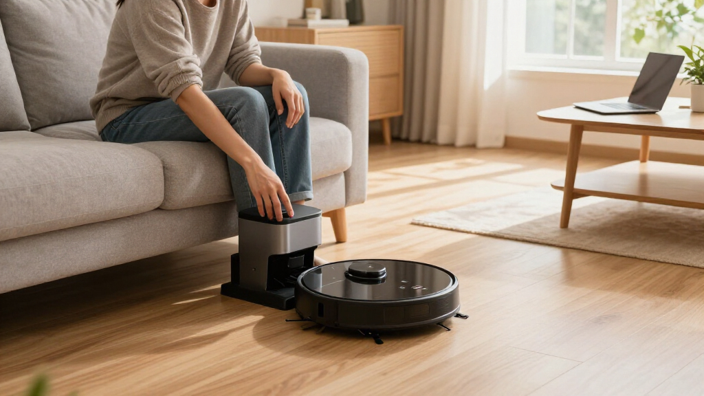 high end robot vacuum with self empty base