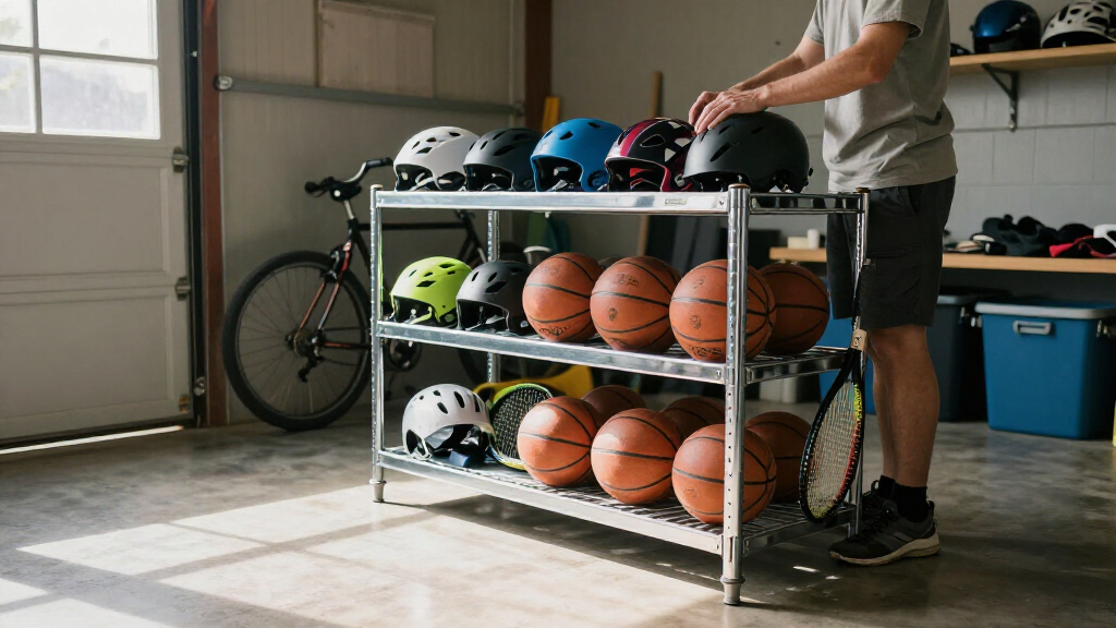 garage shelving for sports gear storage