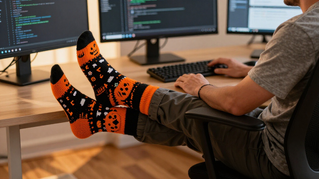 Halloween coding socks