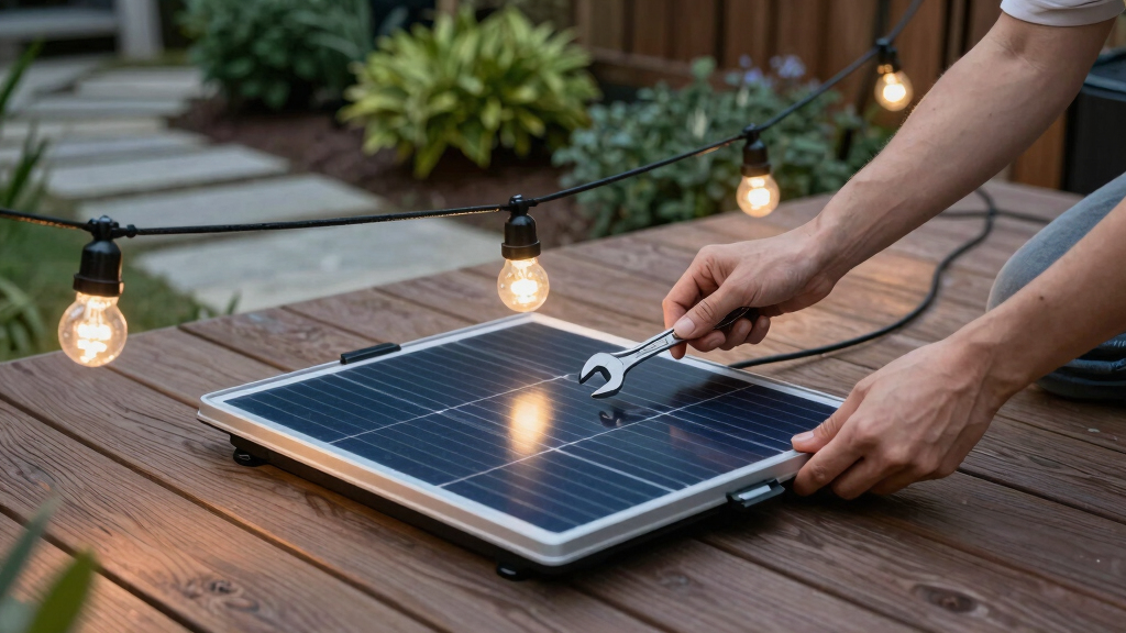 solar-powered outdoor string lights