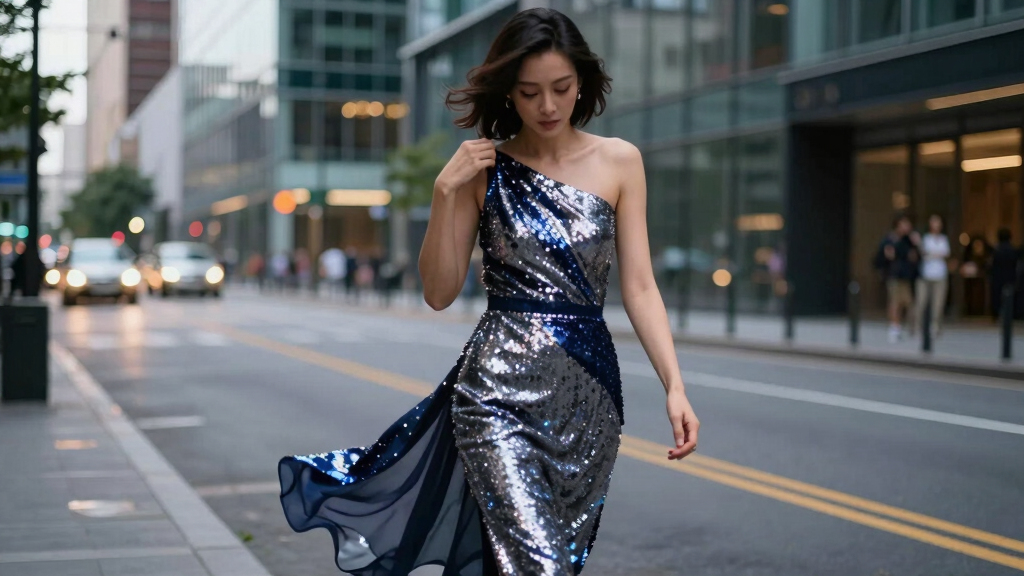 best one-shoulder sequin gowns