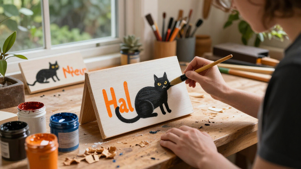 DIY Halloween wooden signs