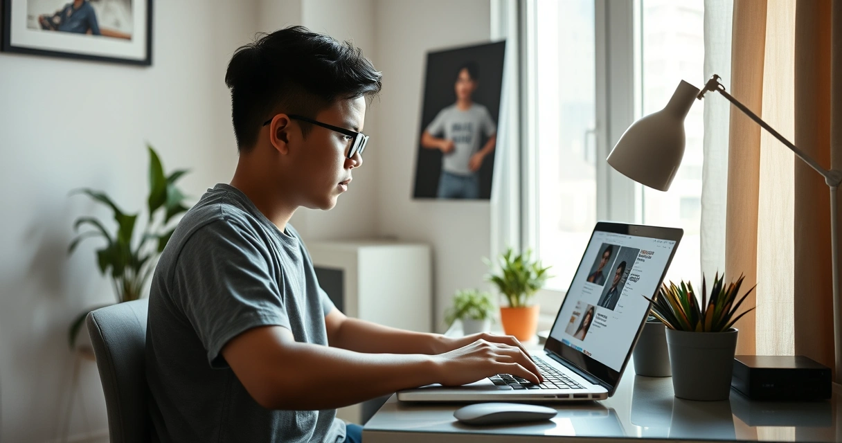 Pinoy freelancer na gumagamit ng laptop sa bahay habang naghahanap ng trabaho online