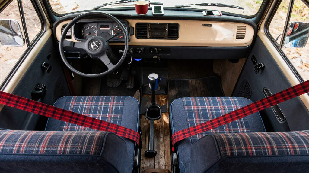 retro plaid seatbelts for microbus