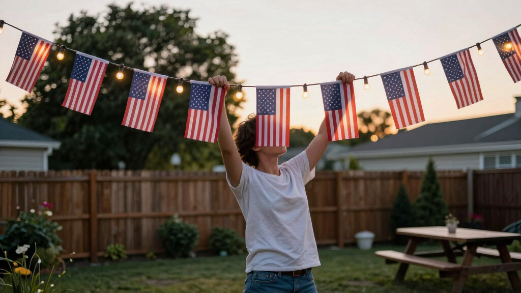 patriotic outdoor string lights