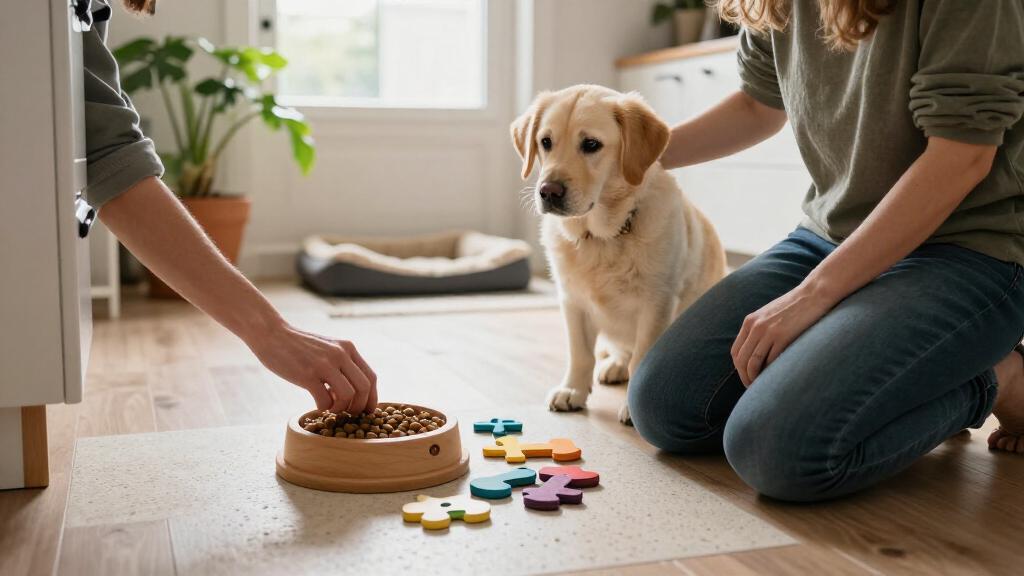dog puzzle feeder station