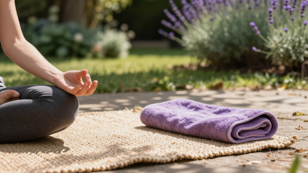 yoga mat towel infused lavender