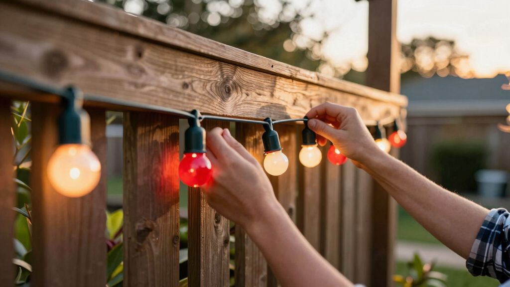 patriotic outdoor LED string lights